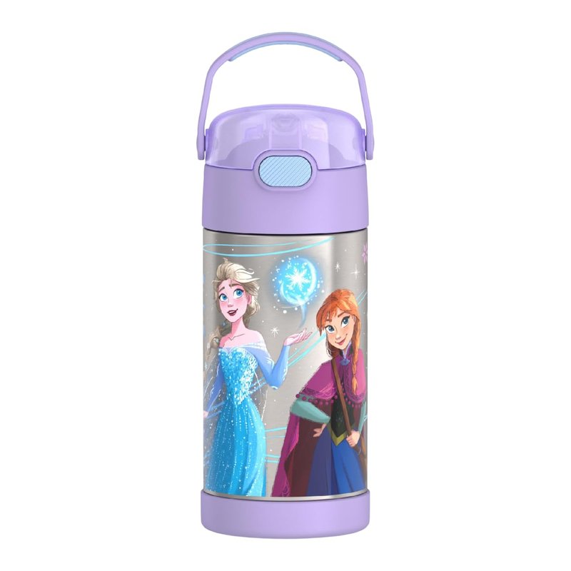THERMOS FUNTAINER Water Bottle with Straw - 12 Ounce - Kids Stainless Steel Vacuum Insulated Water Bottle with Lid, Frozen 2