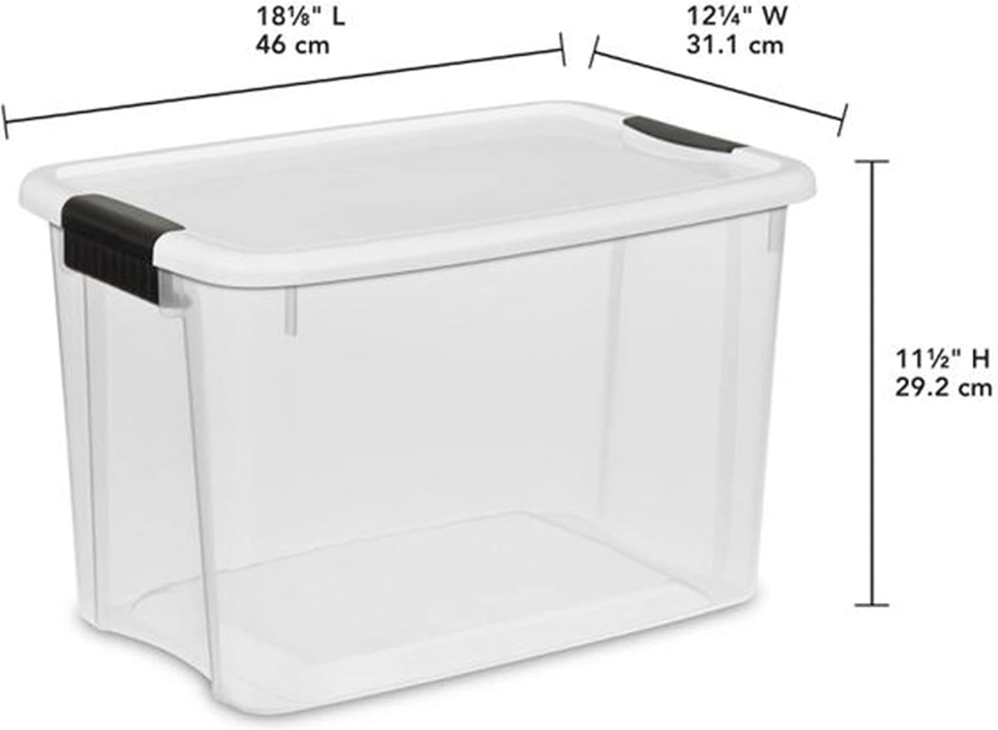 Sterilite 12-Pack Ultra Latching Storage Bins - Clear Plastic 30 Quart Heavy-Duty Organizers for Home & Office