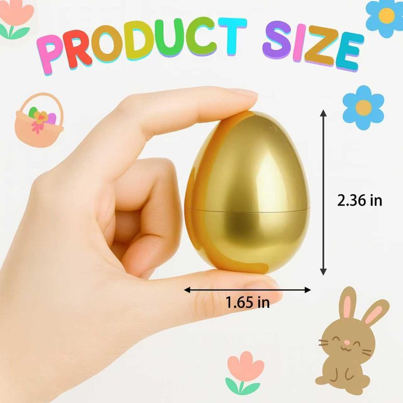 Celmuron Golden Easter Eggs 30 Pack, 2.36'' Fillable Plastic Eggs for Easter Egg Hunt, Basket Stuffers, Party Favors & Holiday Decorations