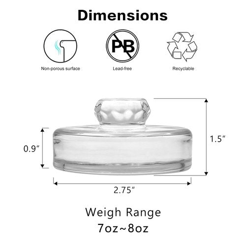 Fullgreat 4 Pack Fermentation Glass Weights with Handle for Large Wide Mouth Mason Jars, Dishwasher Safe