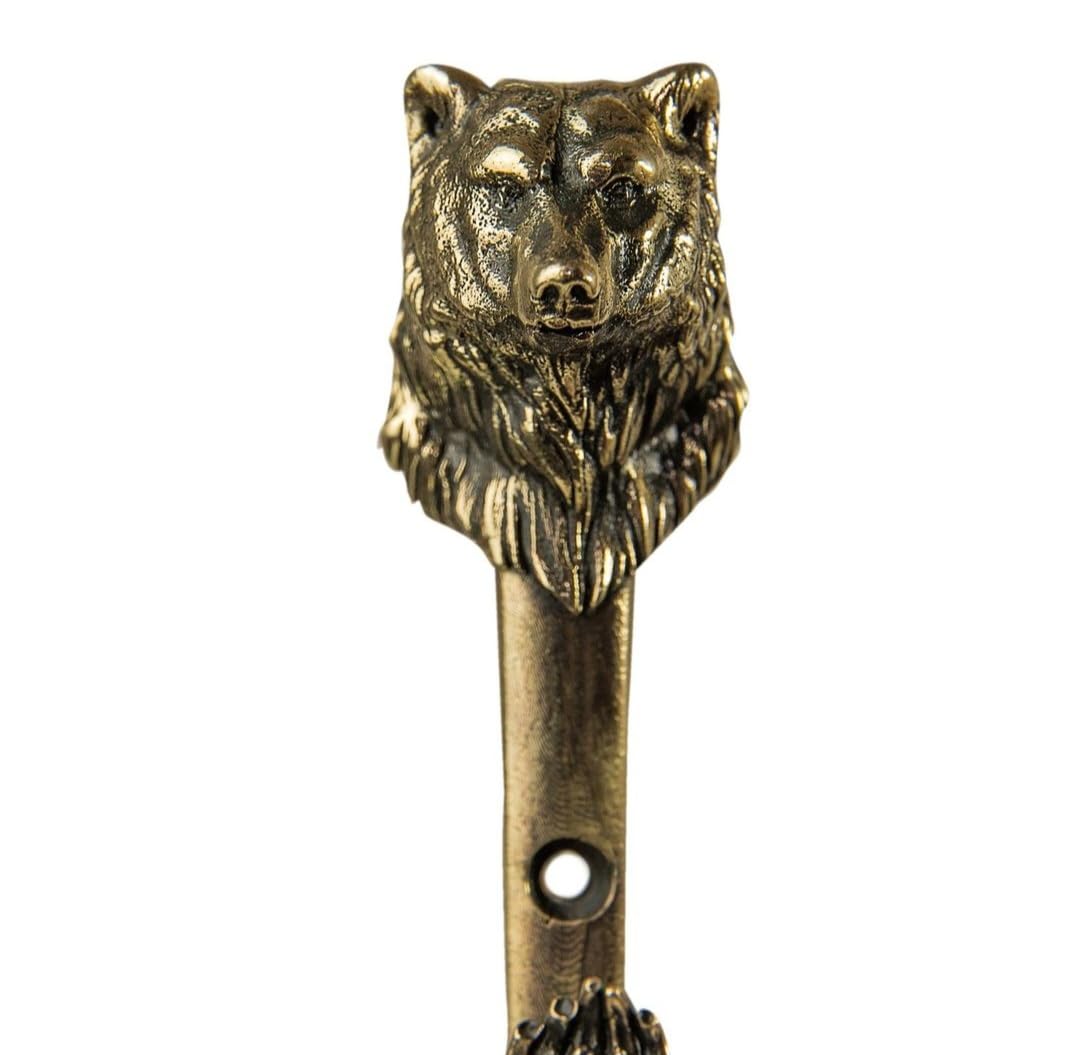 TUTURA LUTSS Bear (Paw) Decorative Hanging Brass Metal Wall Hook. Handmade. for Living Room Bathroom Badroom Kids Room. Rack Hangers. Home Interior Design