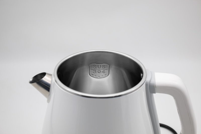 White 1.8L Electric Tea Kettle, Electric Kettle, Stainless Steel electric tea kettle for Fast Boiling Water, hot water Kettle, Double wall and Boil-Dry Protection with Auto-Shutoff.