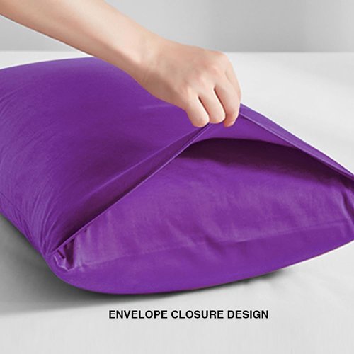 FLXXIE Pillow Cases - Soft Microfiber Standard Size Pillow Covers | Wrinkle & Stain Resistant, 20x26, Purple - 2 Piece Set