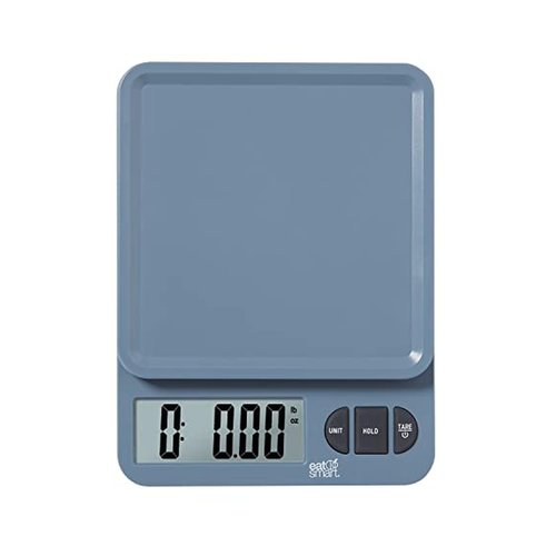 Eat Smart Eat Smart 11lb Food Kitchen Plastic Blue Scale with Tare, Blue