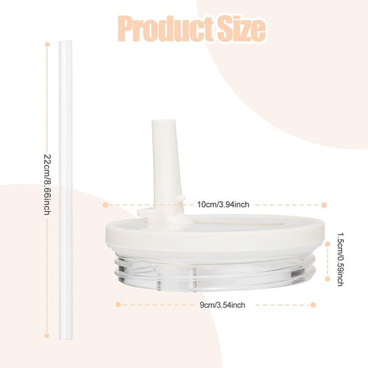 2 Pack 40 oz Tumbler Flip Straw Leak Proof Lid Replacement Fit for Stanley Quencher,40 oz Tumbler Lid Replacement for Stanley Cup,No Spill Proof Straw Cover for Stanley Cup Accessories (Cream White)