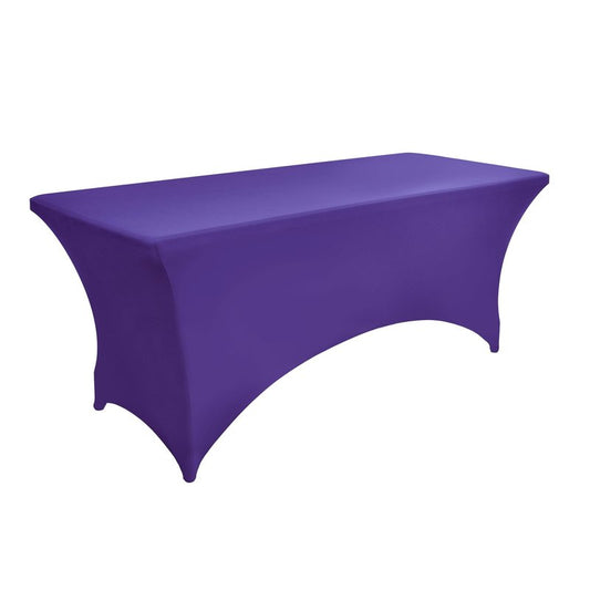 ZarzaaSik 10-Pack 8ft Spandex Table Covers for Rectangle Folding Tables - Washable Elastic Tablecloth - Ultimate Fitted Table Protector for Parties, Trade Shows, Banquet, and Wedding