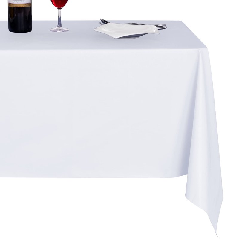 sancua 100% Waterproof Rectangle PVC Tablecloth - 60 x 60 Inch - Oil Proof Spill Proof Vinyl Table Cloth, Wipe Clean Table Cover for Dining Tables, Buffet Parties and Camping, White
