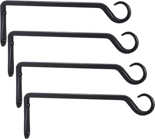 AILIN YELOKIE 12-Inch Sturdy Plant Hangers - Versatile Outdoor & Indoor Use, Black (4 Pack)