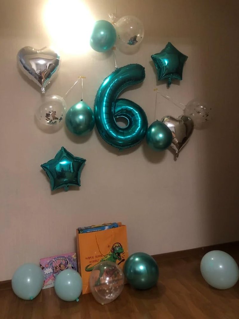 Teal Blue Number Balloon 40 Inch, 0 Number Balloons, 10 20 30 40 50 Numbers Balloon Birthday Decorations, Teal Party Supplies for Women