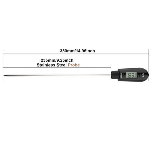 Efeng Digital Candy Thermometer Spatula Thermometer Meat Thermometer with Pot Clip & 9" Probe – Fast Instant Read Digital Food Thermometer for Candy Chocolate Jam Meat, BPA Free Silicon Frying