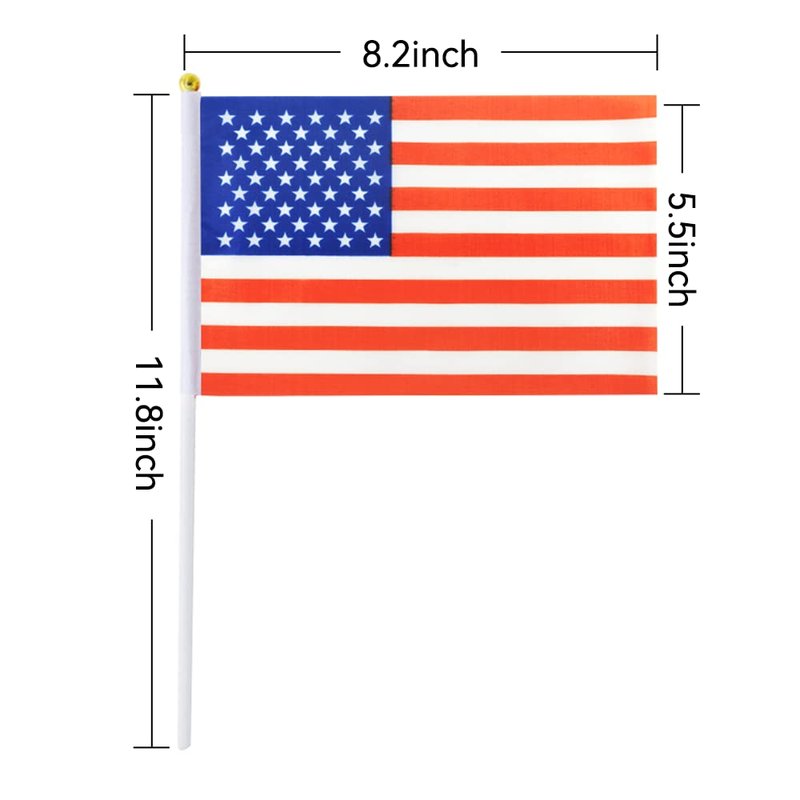 Small American Flags On Stick, Mini Handheld American USA Flag, Ideal For Party Parades Sports Events Patriotic Festival 4th Of July Decorations