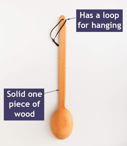 ECOSALL Heavy Duty Large Wooden Spoon 18-inch, Long Handle Cooking Tool With a Scoop. Nonstick Big Spoon for Stirring Mixing Cajun Crawfish Boil Wall Décor. Super Strong Sturdy Giant Hardwood Untesil