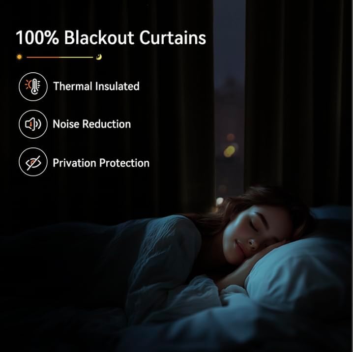 100% Blackout Curtains by Shield - Linen Pinch Pleated Drapes, 96 Inch Long, Cream, 2 Panel Set