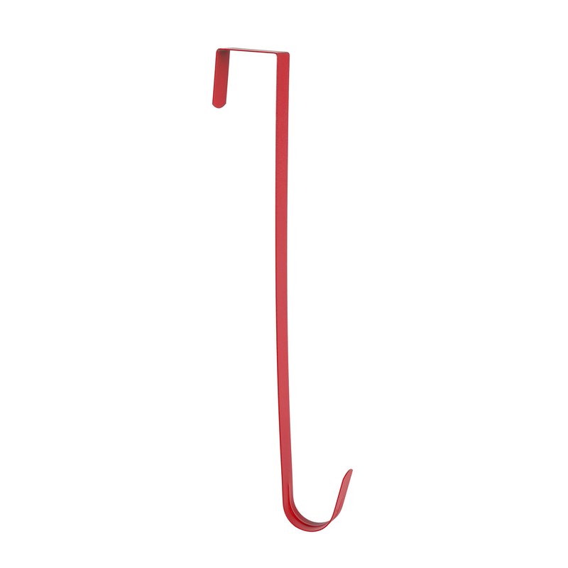 Sattiyrch 12" Wreath Hanger for Front Door,Steel Over The Door Hanger Hook,Wreath Door Hanger (Red,2)