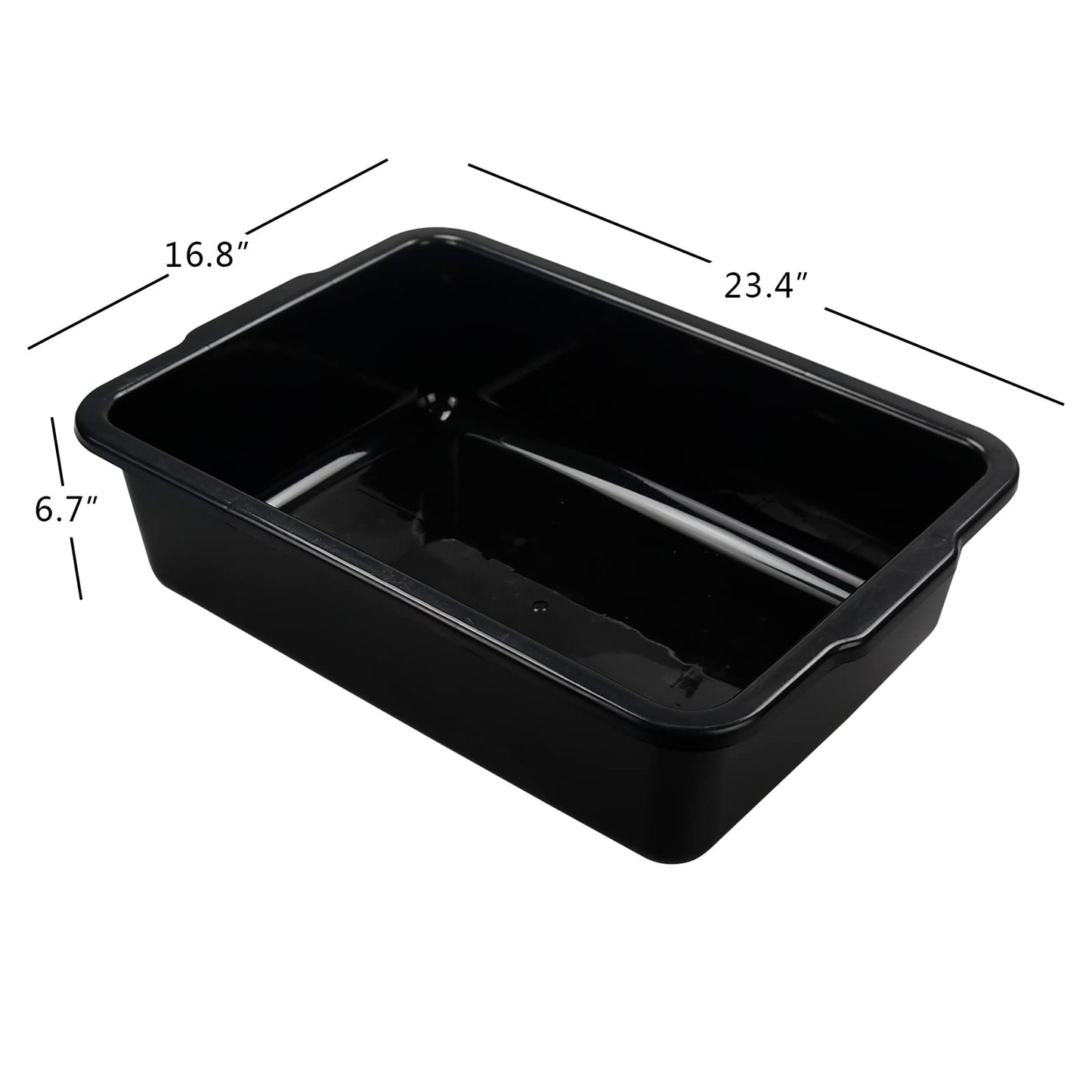 Vababa 3-Pack Plastic Commercial Bus Box, 13 L Kitchen Bus Tub