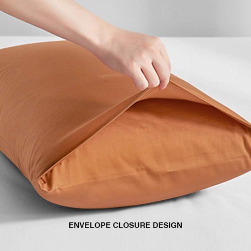 FLXXIE Pillow Cases - Soft Microfiber Standard Size Pillow Covers | Wrinkle & Stain Resistant, Tan, 20x26 (2 Pack)