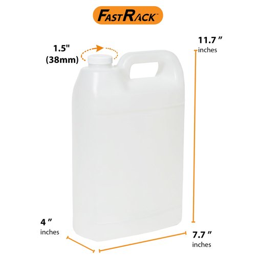 FastRack 1 Gallon Water Jug (1-Pack) | F-Style Reusable Plastic Jug with lid for Liquids | Heavy-Duty Water Container for Storage, Camping | BPA-Free Gallon Jugs with Lid