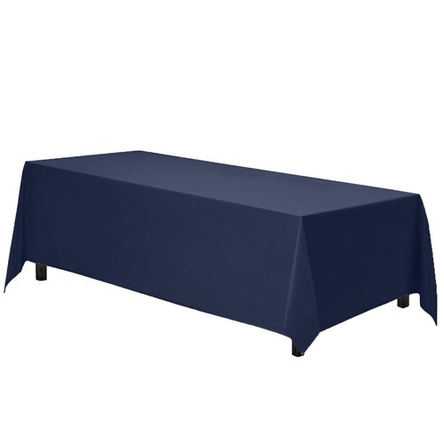 Gee Di Moda Rectangle Tablecloth - 70 x 120 Inch Navy Blue Table Cloth for 6 or 8 Foot Rectangle Tables - Heavy Duty Washable Fabric - for Holiday Party, Dinner, Weddings, Baby Shower & Events
