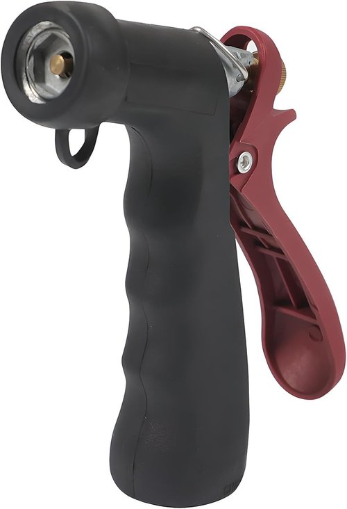 Industrial Nozzle - Heavy-Duty Hot/Cold Water Hose Nozzle for Enhanced Comfort & Durability | Red/Black