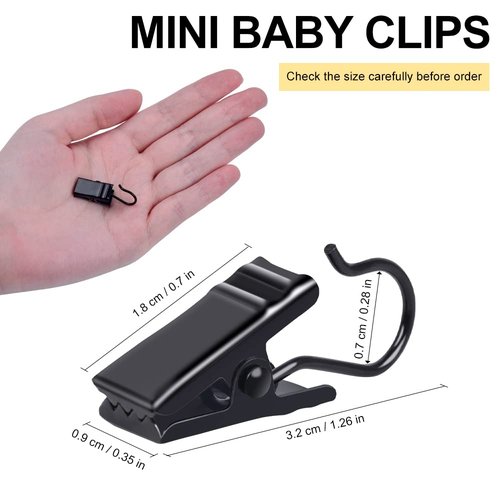 Curtain Clips, 100 Pack Metal Clips for Party Decor Hanging Photo Camping Tents Arts Crafts Display, Black