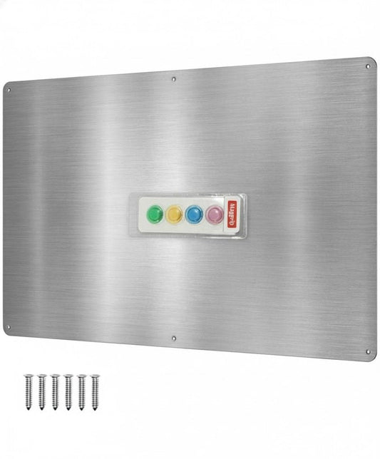 17.5inchX11.5inch Large Stainless Steel Plate for Magnets, 3M Adhesive Back, Mounting Screws, Ideal for Magnetic Shelf, Spice Holders, Colorful Magnets as a Gift. Mount Anywhere! (Silver, 1 Pack)