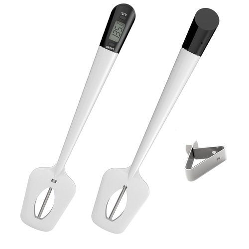 Efeng Digital Candy Thermometer Spatula Thermometer Meat Thermometer with Pot Clip & 9" Probe – Fast Instant Read Digital Food Thermometer for Candy Chocolate Jam Meat, BPA Free Silicon Frying