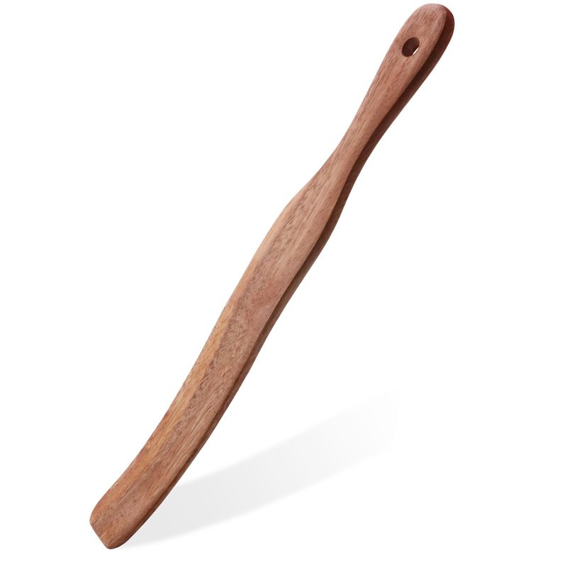 Spurtle for Sourdough Starter, Mixing, dough whisk, Reaching Bottom of Jar, Natural from High Moist Resistance Teak, wooden bread making tools, NonStick Cookware