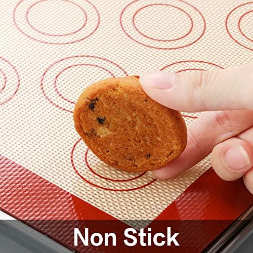 MCIRCO Stainless Steel Baking Sheet Set - 6 Pieces with Silicone Mats & Racks | 17.3 x 13 x 1 Inch