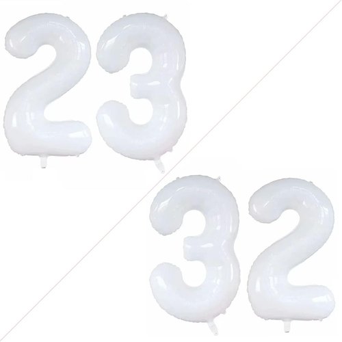 GOER 23 Balloon - Jumbo 42 Inch Foil Helium Decoration for 23rd Birthday Party - White