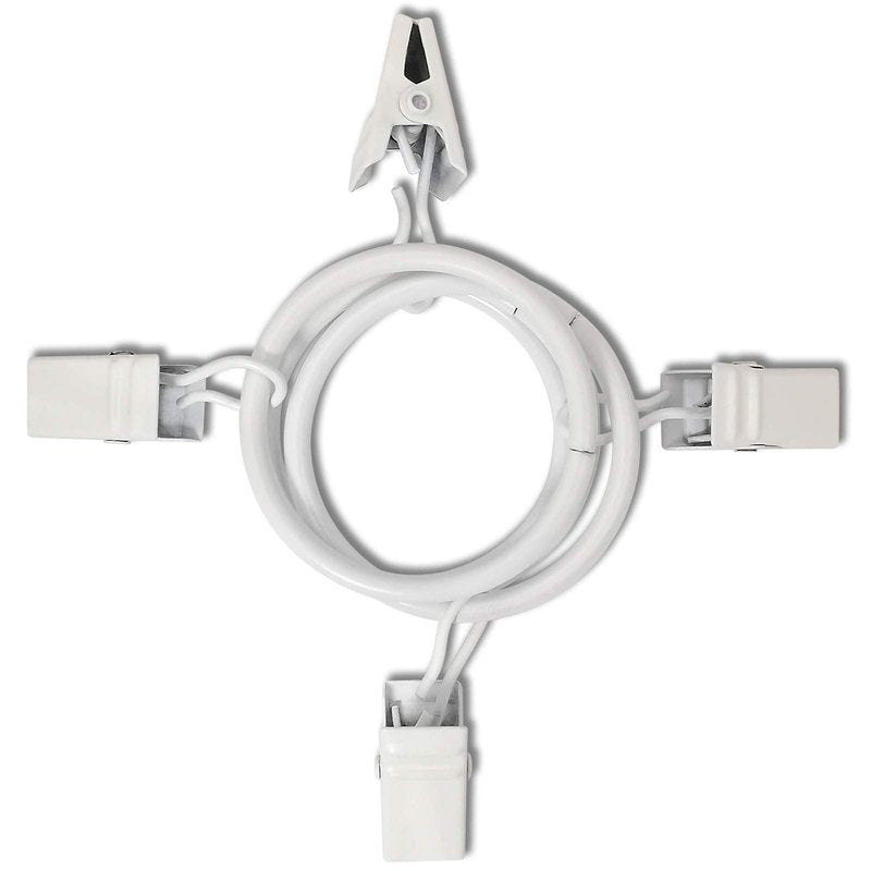 AMZSEVEN 40 Pack Curtain Rings with Clips, Drapery Clips with Rings, Drapes Rings 1.26 in Interior Diameter, Fits up to 1 in Curtain Rod, White