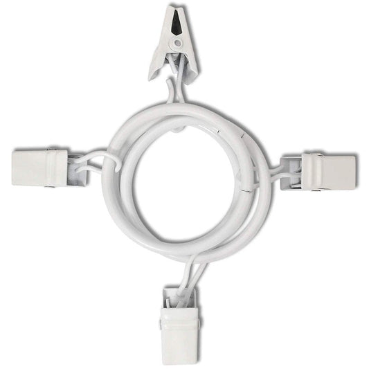 AMZSEVEN 40 Pack Curtain Rings with Clips, Drapery Clips with Rings, Drapes Rings 1.26 in Interior Diameter, Fits up to 1 in Curtain Rod, White