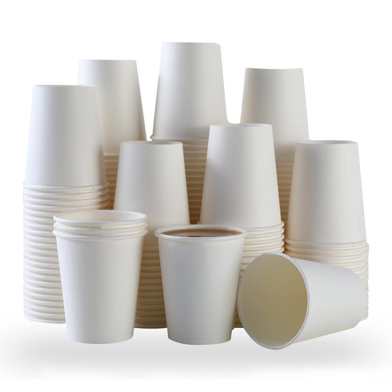 100 Park Disposable Hot Coffee Cups - Bulk 8 Oz Paper Cups, Disposable cups