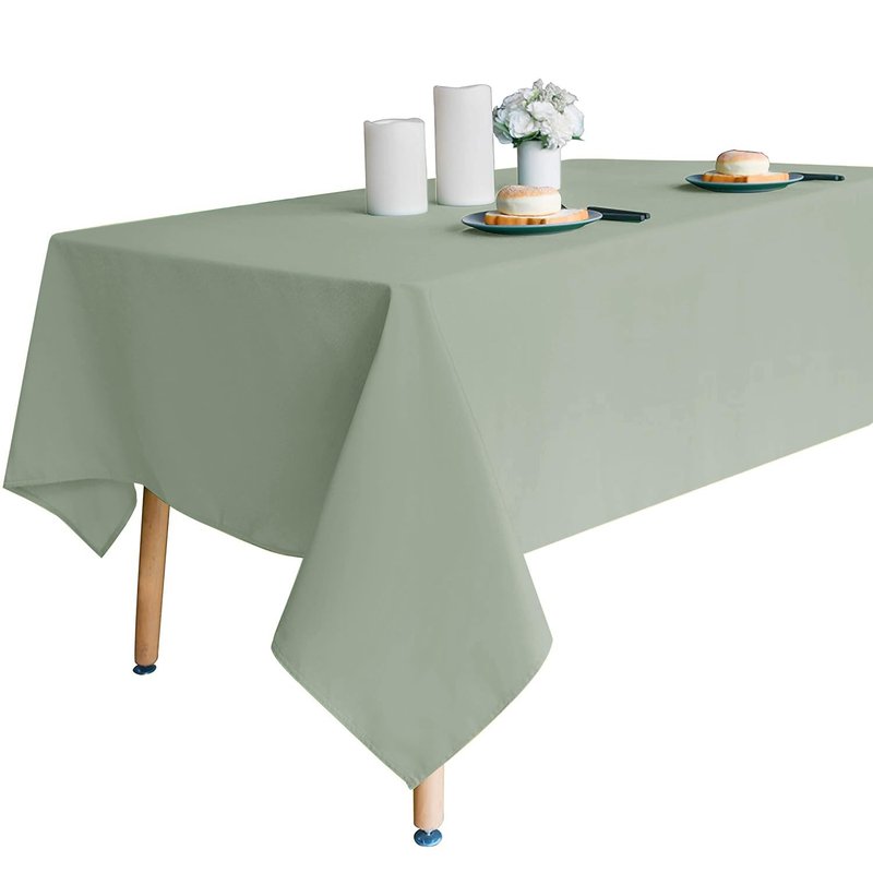 Obstal Sage Green Rectangle Table Cloth - Heavy Duty Water Resistance Polyester Tablecloth, Decorative Fabric Table Cover for Outdoor and Indoor Use, 60x84 Inch