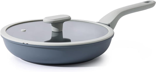 PRICUSIS Nonstick Ceramic Frying Pan - Healthy, Non-Toxic Skillet with Lid | 8-Inch Induction Compatible