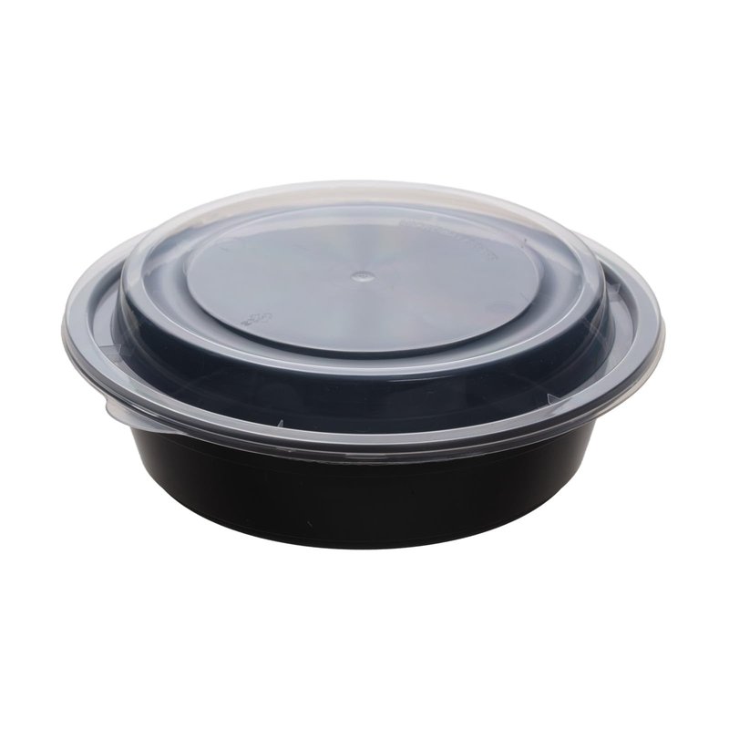 plaspapier Commercial 32 oz Round Meal Prep Containers - 50 Pack (100 Pcs) with Lids, BPA-Free, Leak-Resistant, Freezer & Dishwasher Safe - For Soups, Salads, Takeout