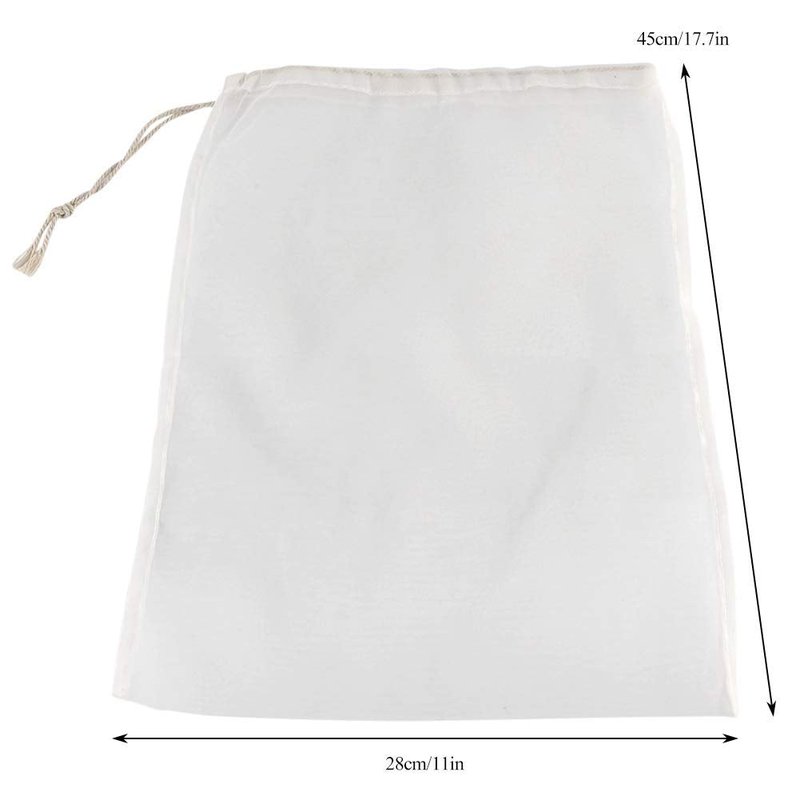 100 Mesh Food Grade Wine Filter Bag Reusable Home Brew Beer Making Extra Fine Extraction Sack Best for Straining Food Nut Milk Brewing Needs(28x45cm)