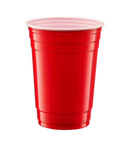 GUSTO [18 oz. - 100 Count] Disposable Plastic Red Cups, Party Drinking Cups for Events and Everyday Use