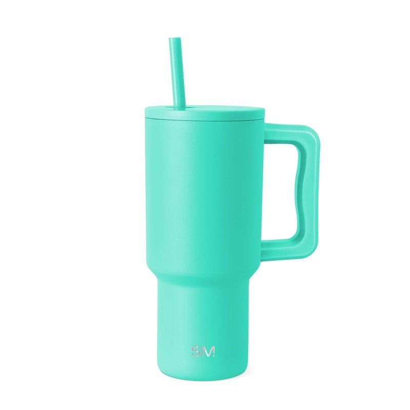 Simple Modern 30 oz Trek Tumbler with Handle and Straw Lid | Cup Holder Friendly Insulated Stainless Steel Travel Mug | Tropical Wave