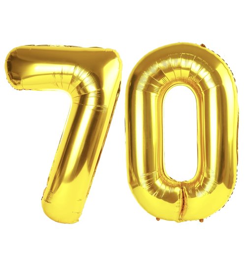 Gold Number 70 Balloon 40 inch, 70 Number Balloons, 70th Gold Birthday Decorations, 70 Year Old Women Men Golden Party Supplies