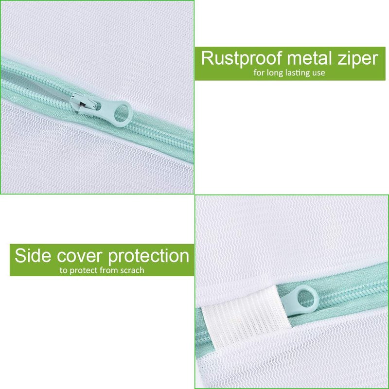 OTraki 2 Pack Extra Large Laundry Mesh Bag 43 x 35 Inch Mesh Laundry Bag Zippered Big Net Bag for Blanket Sweater Coat Bedding Sheet in Home Dorm Hotel Don't Drying, Melting 140-176℉, White