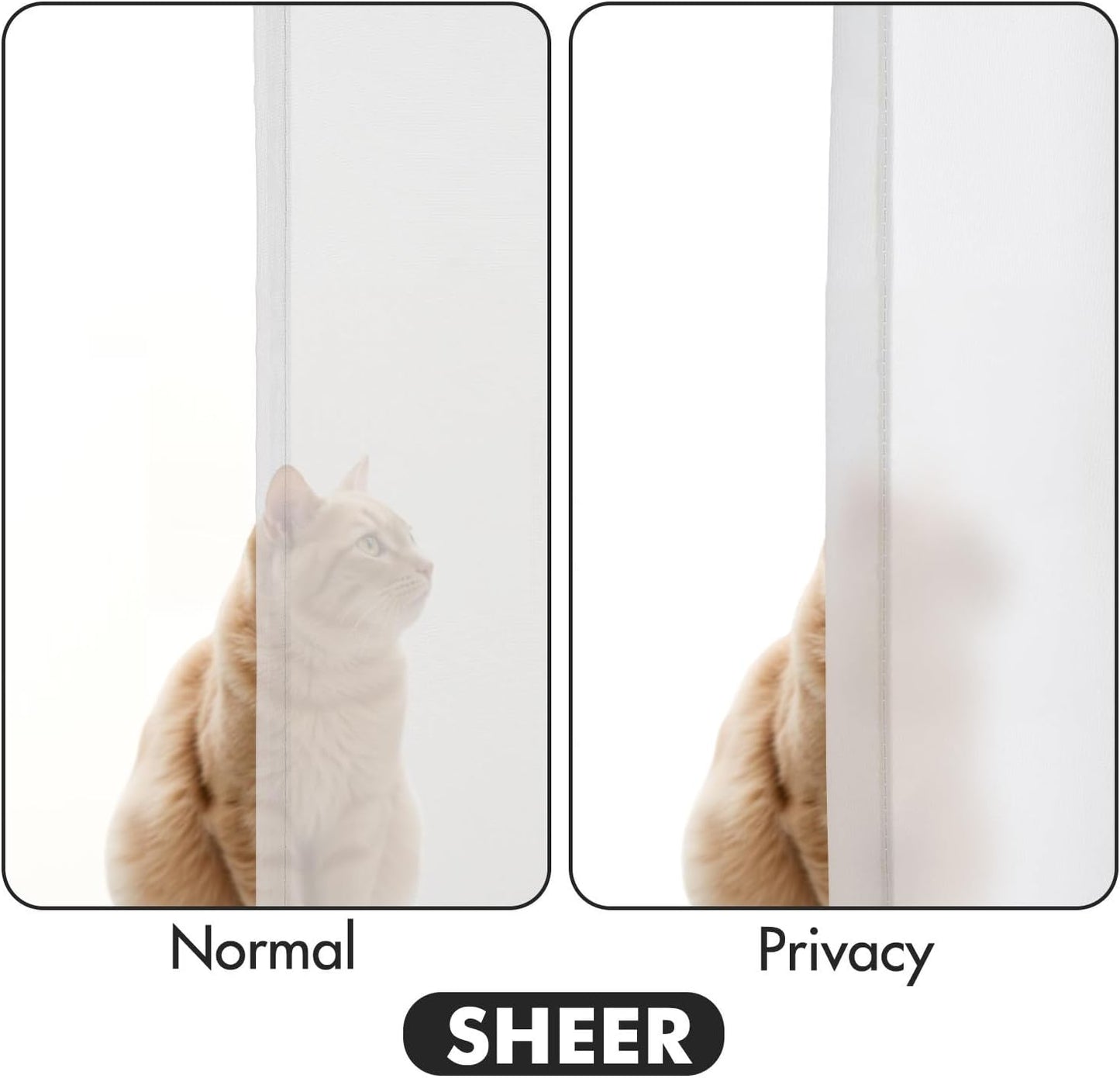 MIULEE White Semi-Sheer Privacy Curtains - Light Filtering 84-Inch Drapes for Living Room & Bedroom (2 Panels)