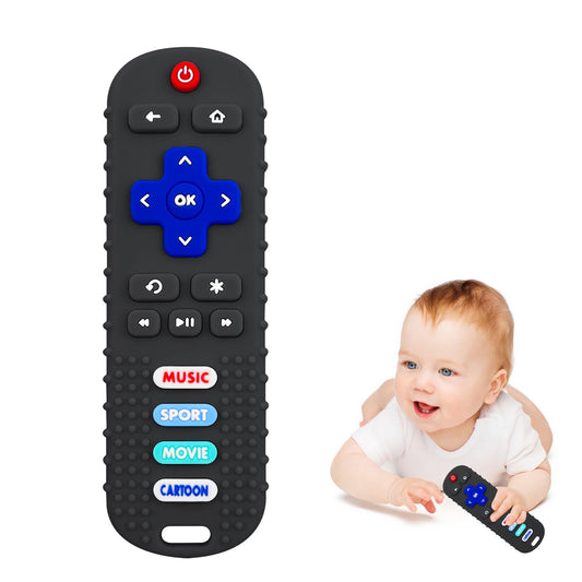 ROBBEAR Baby Teething Toys - Soft Silicone Remote Control Teether for Infants 3-18 Months | BPA-Free Chew Sensory Toy