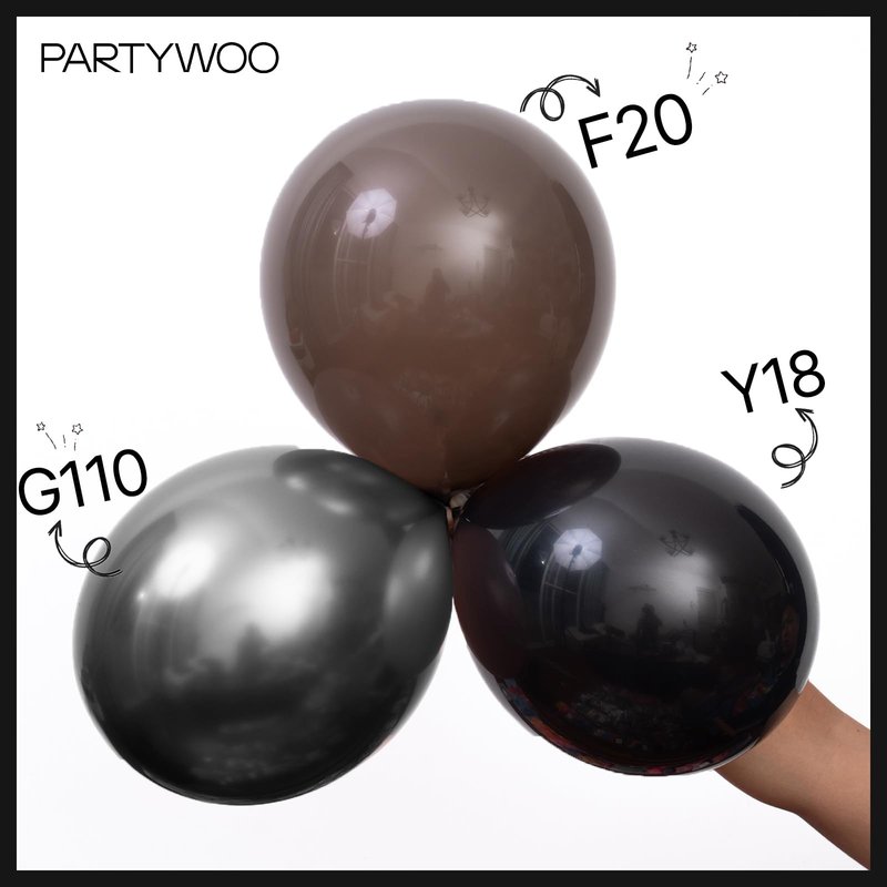 PartyWoo Black Balloons 127 pcs Different Sizes Pack of 36 18 12 10 5 Inch Matte Black Latex Balloon Arch Kit Garland for Graduation Halloween New Year Anniversary Birthday Party Decorations Black-Y18
