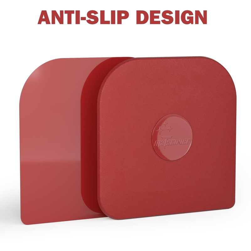 Pan Scraper, 5 Pcs Pot Scraper Plastic, Pot Scraper Non Scratch for Cast Iron, Pot and Pan Cleaning, Sturdy Scraper Kitchen Tool, Red