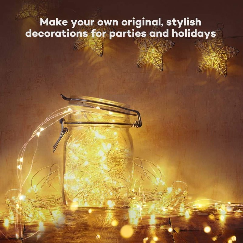 MUMUXI 20 Pack 3.3ft Fairy String Lights Battery Operated, Mini LEDs for Party Wedding Centerpiece Decorations, Crafts, Mason Jar Firefly Lights, Warm White