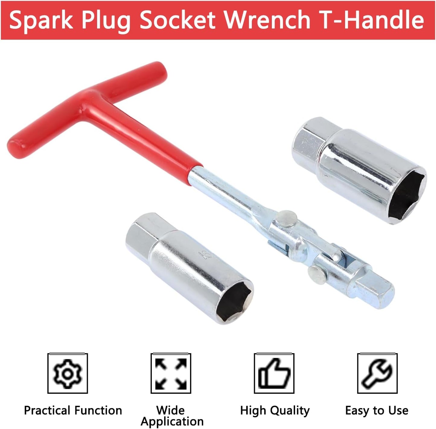 Skiennix Spark Plug Socket Wrench - T-Handle Design for 5/8" & 13/16" Sockets | Ideal for Motorcycles & Lawn Mowers