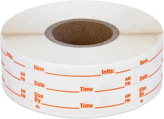 L LIKED Dissolvable Food Storage Labels - 500 Stickers, 1 x 2 Inch, Ideal for Containers (Red)