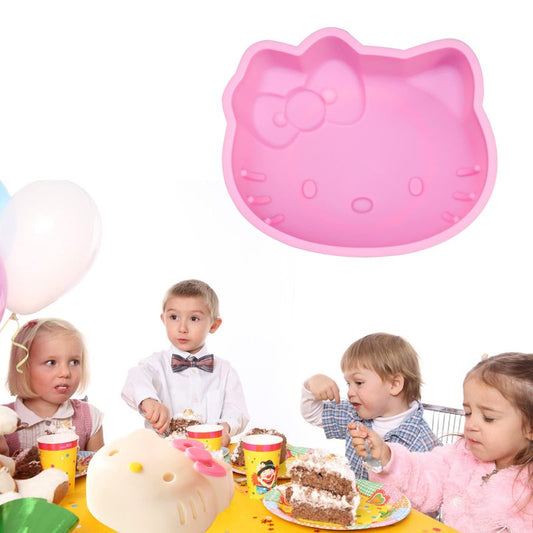 6 Inch Cute Cat Silicone Fondant Cake Mold - Non-stick Chocolate Candy Mold for Cake Making