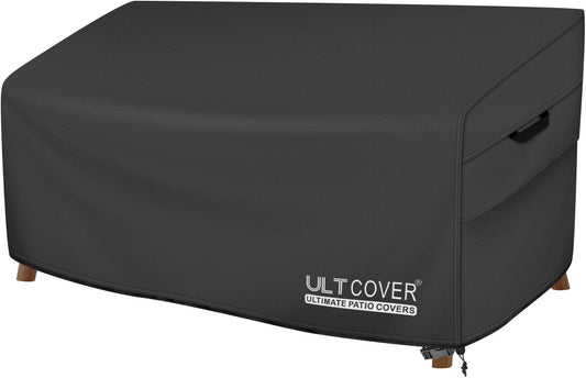 ULTCOVER Waterproof Patio Furniture Sofa Cover - 60W x 35D x 35H Inch for 2-Seater Loveseat | Black
