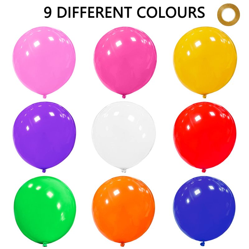 9Pcs Big 36 Inch Balloons, assroted giant balloon, Latex Ballons, Large Balloons for Birthday Wedding Party Decorations.